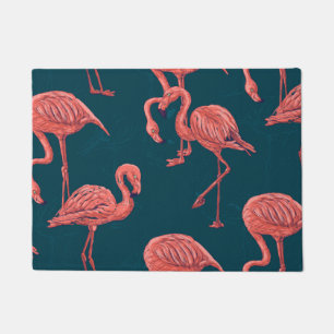 Living coral flamingo pattern doormat