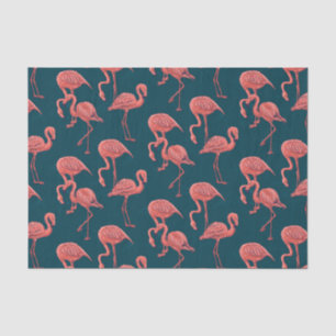 Living coral flamingo pattern tissue paper