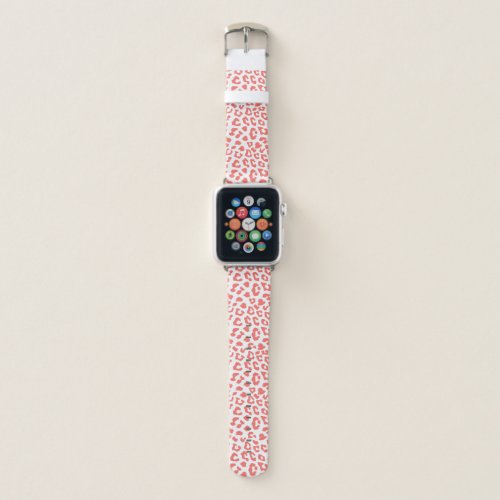 Living Coral Leopard Print Apple Watch Band