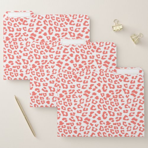 Living Coral Leopard Print File Folder