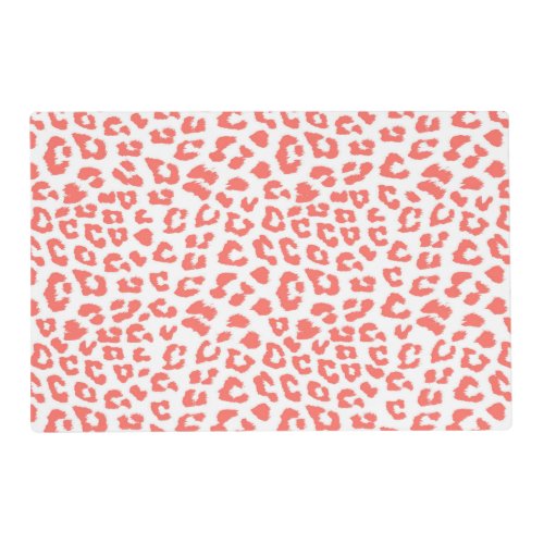 Living Coral Leopard Print Placemat