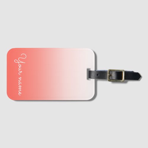 Living Coral OMBRE Luggage Tag