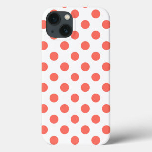 Living coral polka dots on white Case-Mate iPhone  13 Case