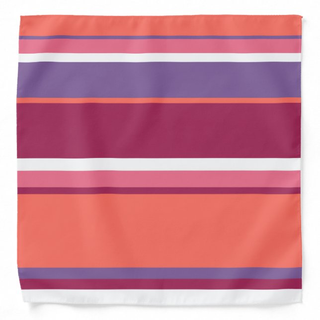 Living coral, red and violet bandana (Front)