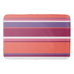 Living coral, red and violet bath mat