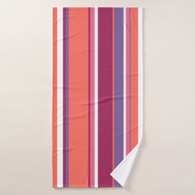 Living coral, red and violet bath towel (Bath Towel)