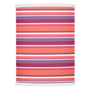Living coral, red and violet stripes lamp shade