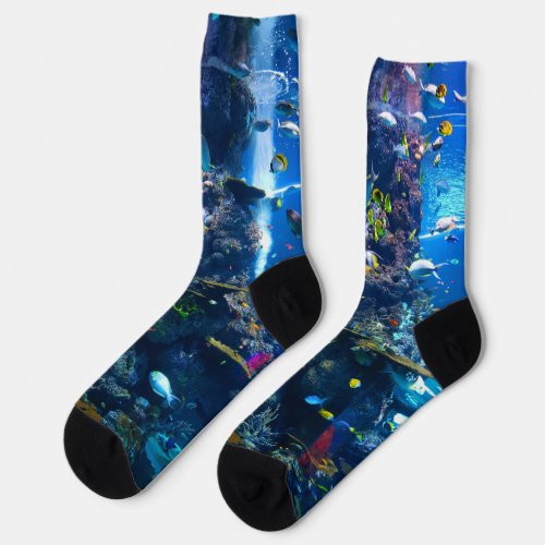 Living Coral Reef with Fish Socks