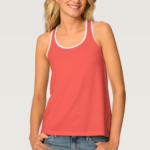 Living Coral Solid Color  Tank Top