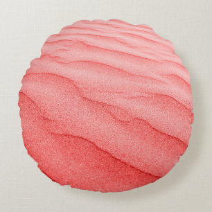 Living Coral. texture of beach sand background. Round Pillow