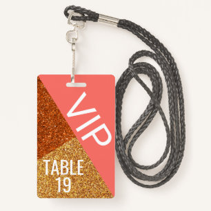 Living Coral Wedding VIP Creative Place Card Badge
