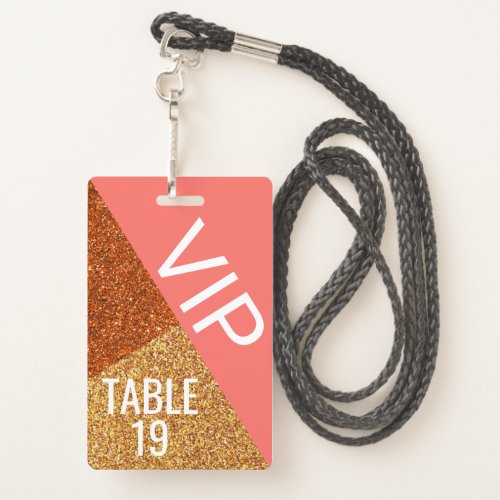 Living Coral Wedding VIP Creative Place Card Badge