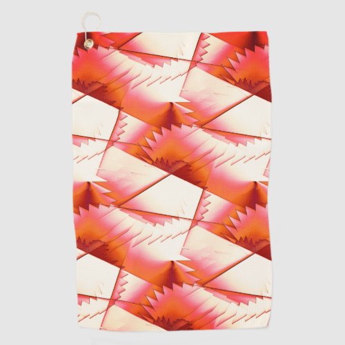 Living coral zigzag or digital saws under the sun golf towel