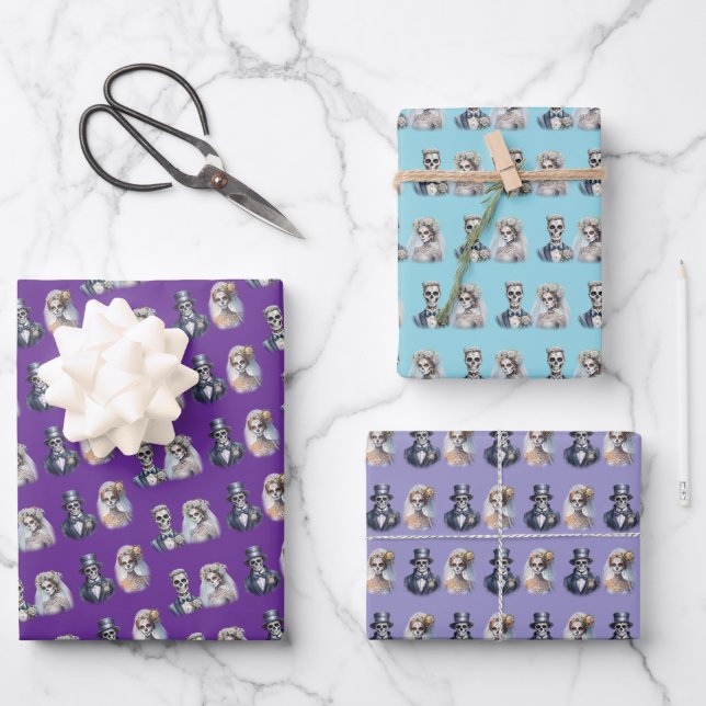 Living Dead Bride & Groom Wrapping Paper Sheets (Front)