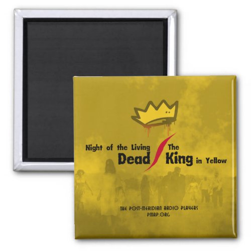 Living DeadKing in Yellow square magnet