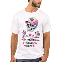Living Easy Skull Cap Motivational Urban Tshirt