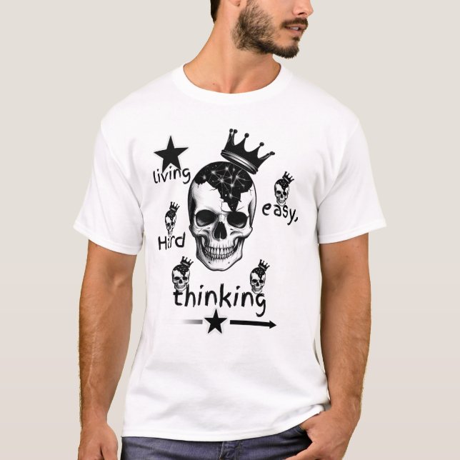 Living Easy Thinking Hard Trendy Men T-Shirt (Front)