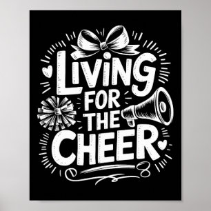 Living For The Cheer, Cheering Cheerleader Cheerle Poster