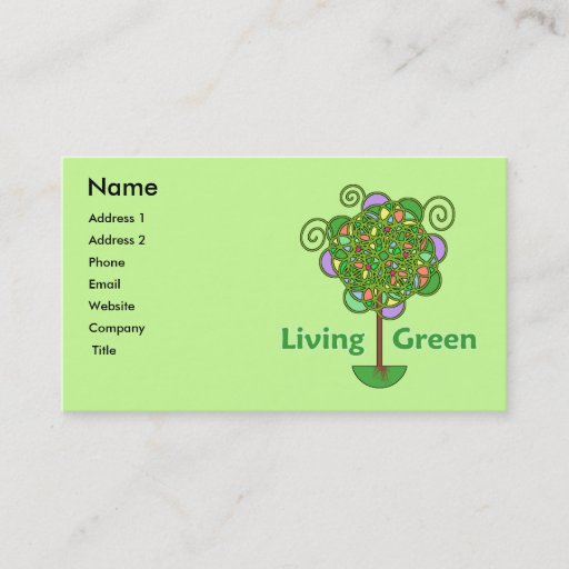 Customizable Living Green Business Card