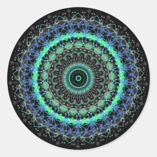 Living Green Mandala kaleidoscope stickers