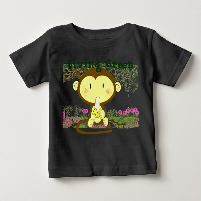 Living Green Monkey Gone Bananas Baby T-Shirt (Front)