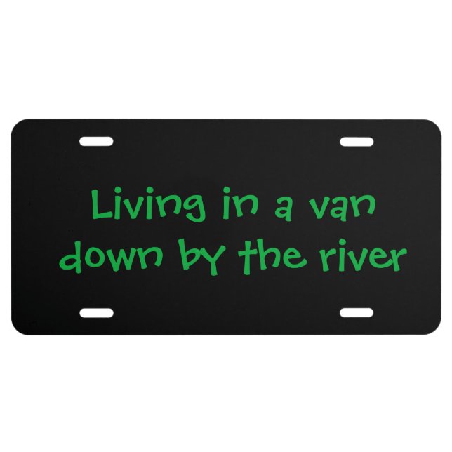 Living in a Van License Plate (Front)