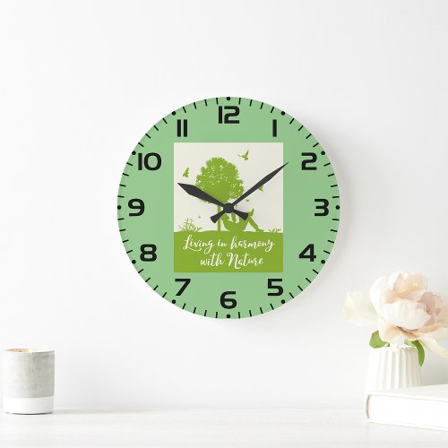 Living In Harmony In Nature Large Clock