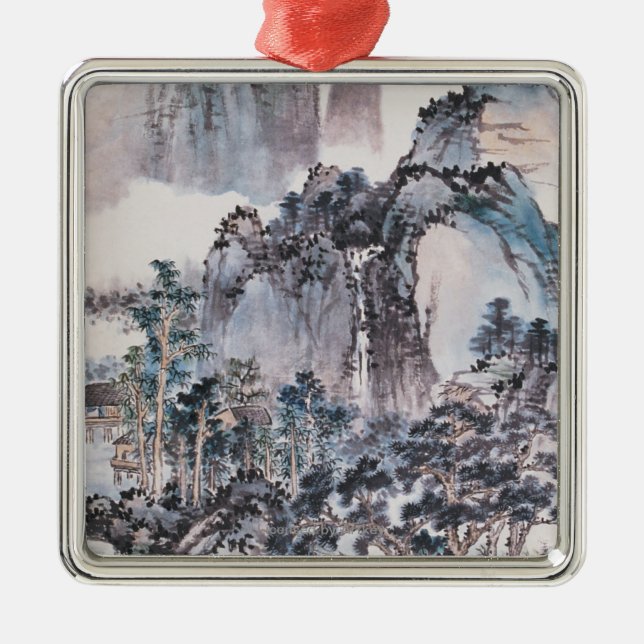 Living in the Mountains Metal Ornament (Front)