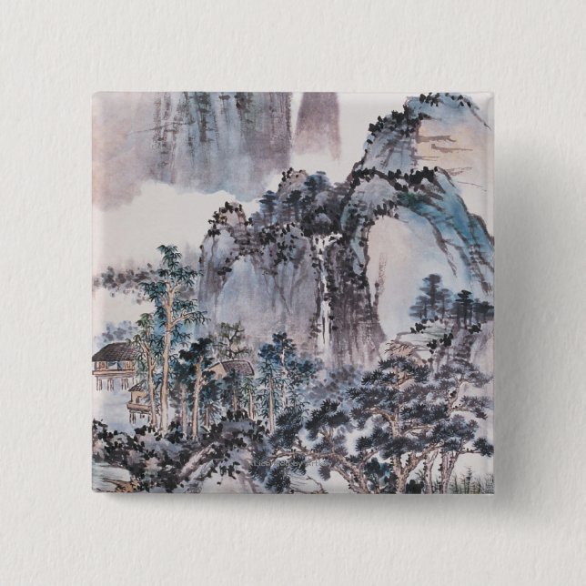 Living in the Mountains Pinback Button (Front)