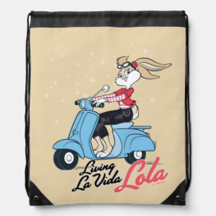 Living La Vida Lola Scooter Graphic Drawstring Bag