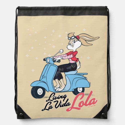Living La Vida Lola Scooter Graphic Drawstring Bag