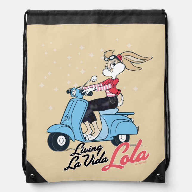 Living La Vida Lola Scooter Graphic Drawstring Bag (Front)
