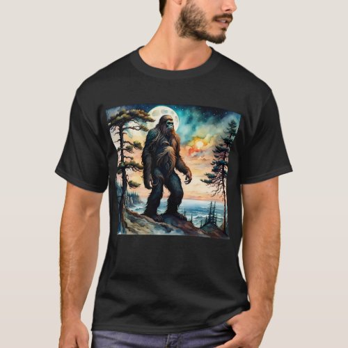 Living Large  Super sized Sasquatch on Mountain T_Shirt
