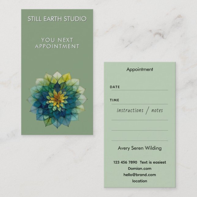 Living Leaves | Mandala Appointment Card (Front/Back)