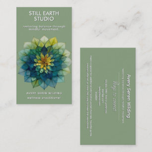Living Leaves Mandala Business Card
