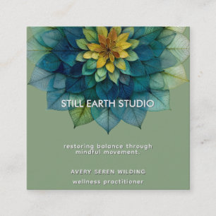 Living Leaves Mandala Square Business Card
