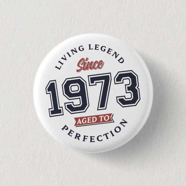 Living Legend 1973 Aged to perfection Button (Front)