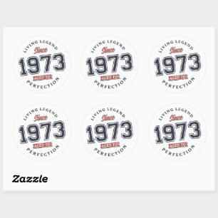 Living Legend 1973 Aged to perfection Classic Round Sticker