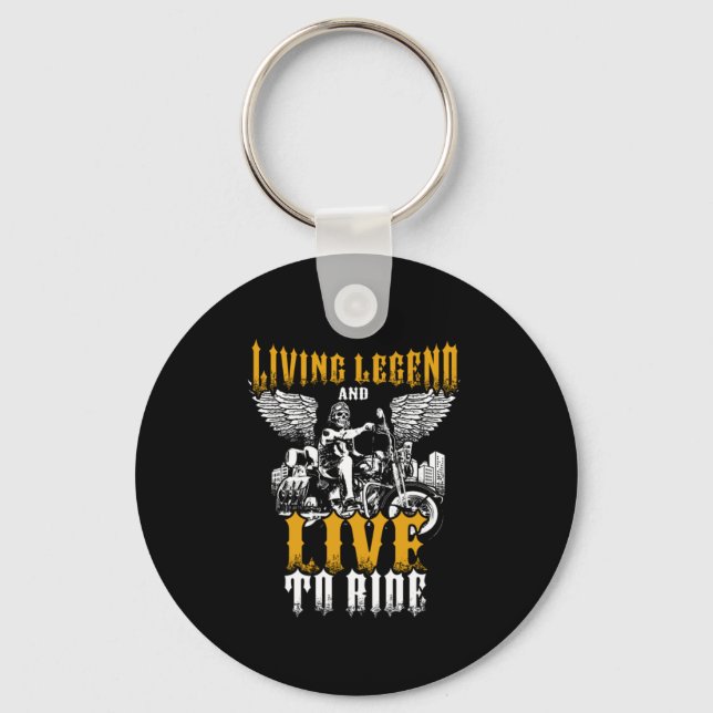 Living Legend Live To Ride Motorcycle Keychain (Front)