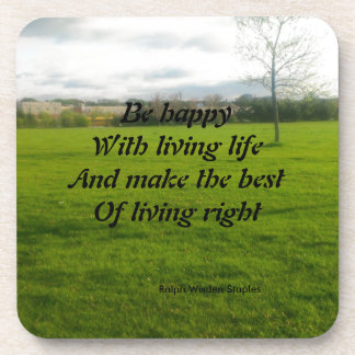 Living life beverage coaster