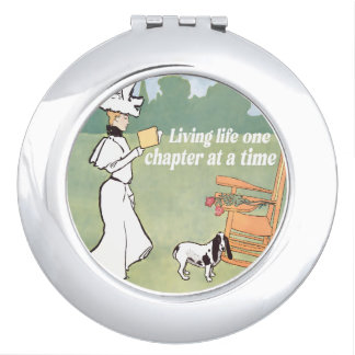 Living life one chapter at a time compact mirror