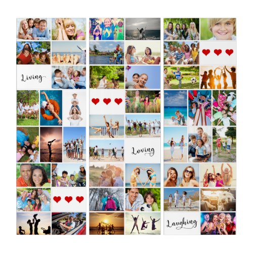 Living Loving  Laughing 48 Photo Collage Triptych