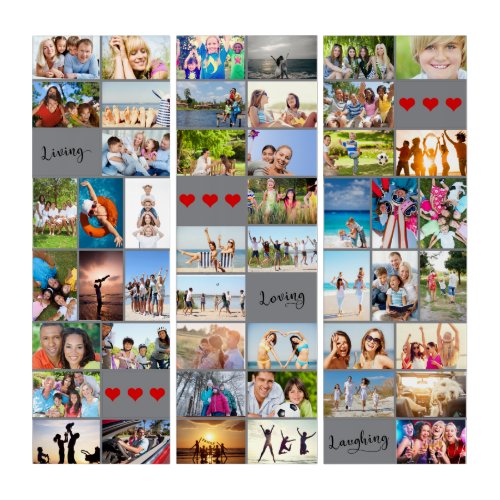 Living Loving  Laughing 48 Photo Collage Triptych