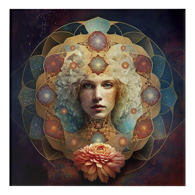 Living Mandala Visionary Art Acrylic Print (Front)