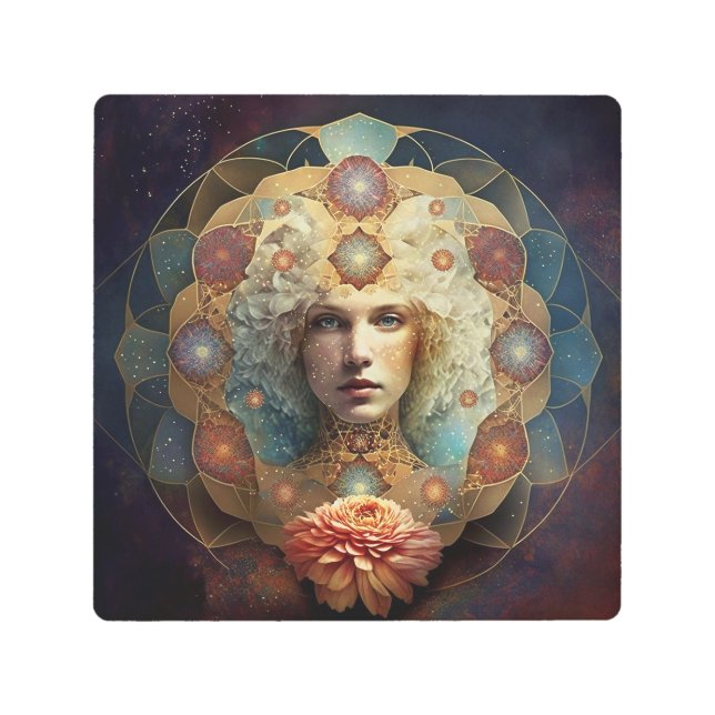 Living Mandala Visionary Art Metal Print (Front)
