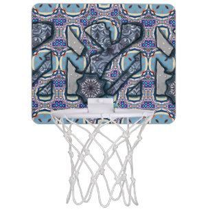 Living Metal No 2 Floral Cyberpunk Pattern Mini Basketball Hoop