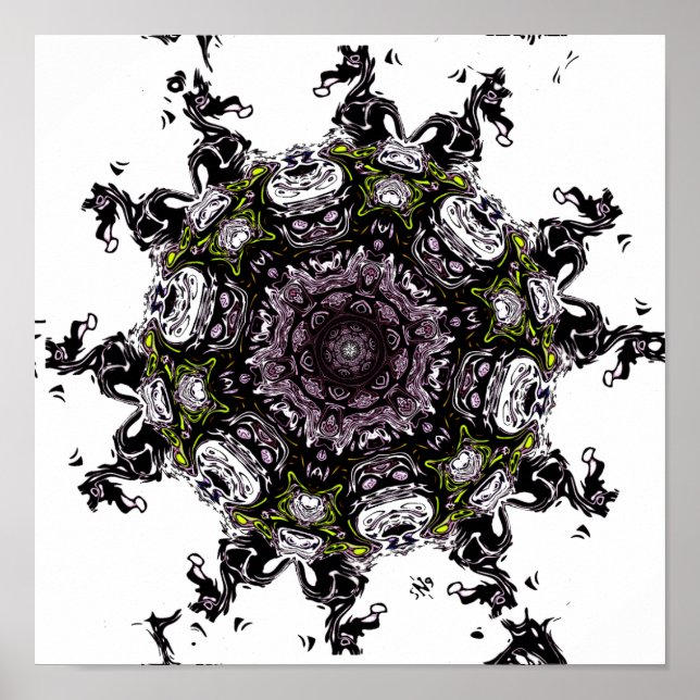 Living monster meteor v2 - patterns poster (Front)