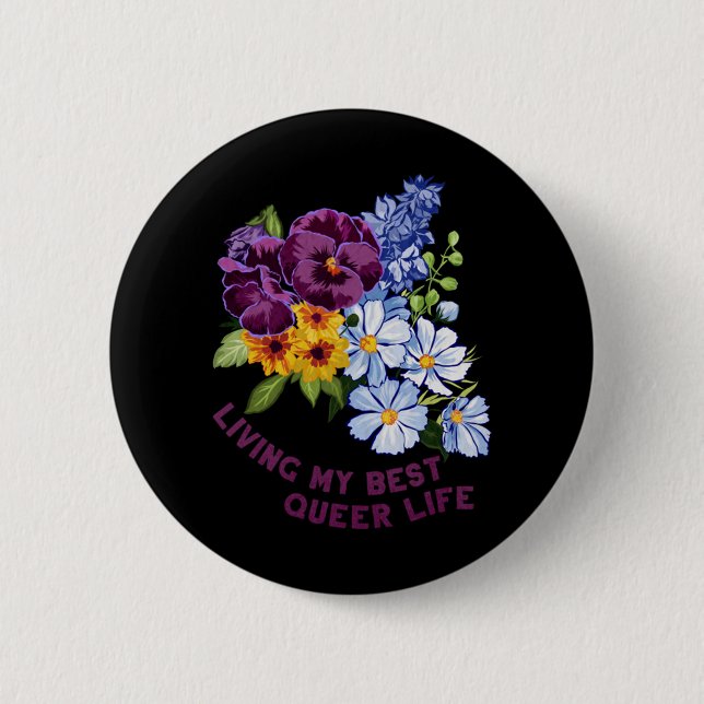 Living My Best Queer Life  2 Button (Front)