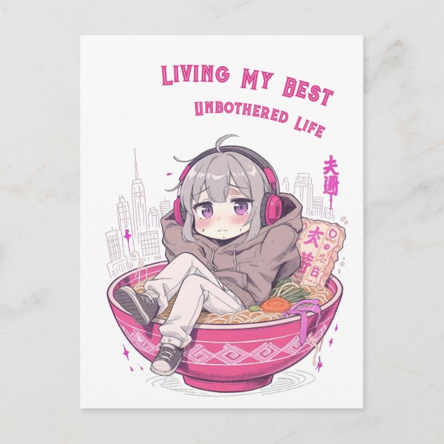 Living My Best Unbothered Life Postcard (Front)