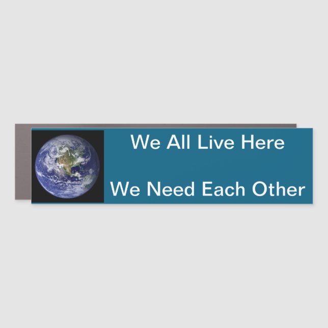 Living on Earth together Car Magnet (Front)